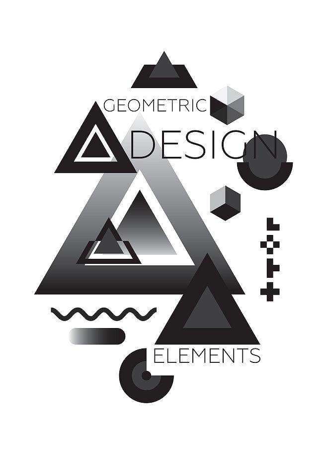 時尚抽象幾何 點線面平面構成的藝術與應用